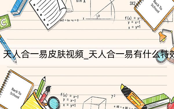 天人合一易皮膚視頻_天人合一易有什么特效