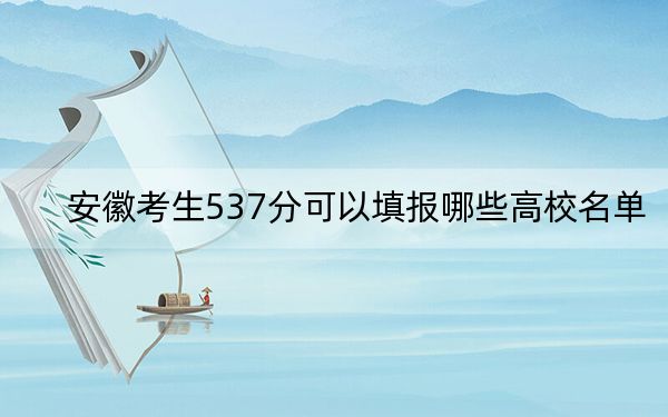 安徽考生537分可以填報(bào)哪些高校名單,?(附帶近三年高考大學(xué)錄取名單)