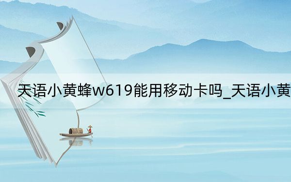 天語(yǔ)小黃蜂w619能用移動(dòng)卡嗎_天語(yǔ)小黃蜂