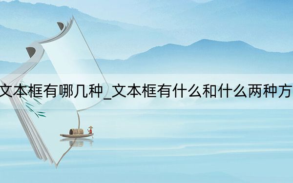 文本框有哪幾種_文本框有什么和什么兩種方式