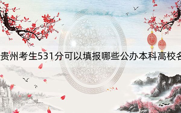 貴州考生531分可以填報哪些公辦本科高校名單,?(供2025年考生參考)