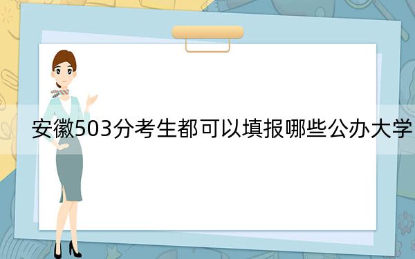 安徽503分考生都可以填報(bào)哪些公辦大學(xué)? 2024年一共70所大學(xué)錄取
