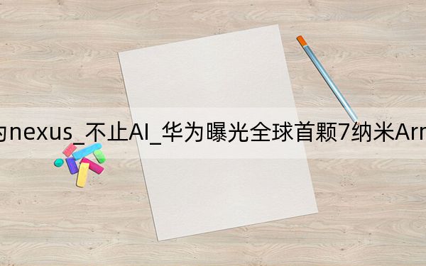華為nexus_不止AI_華為曝光全球首顆7納米Arm服務(wù)器芯片