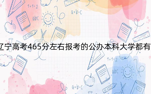 遼寧高考465分左右報(bào)考的公辦本科大學(xué)都有哪些? 2024年高考有48所最低分在465左右的大學(xué)