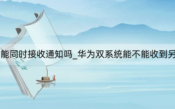 華為雙系統(tǒng)不能同時(shí)接收通知嗎_華為雙系統(tǒng)能不能收到另一個(gè)系統(tǒng)的電話