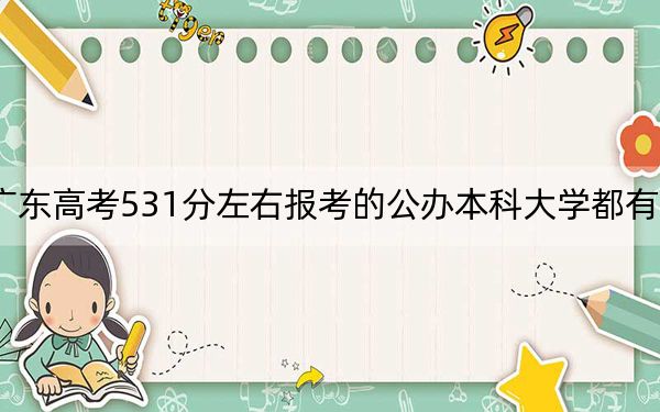 廣東高考531分左右報考的公辦本科大學都有哪些,?(附帶2022-2024年531左右大學名單)