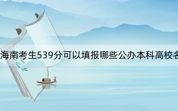 海南考生539分可以填報(bào)哪些公辦本科高校名單,？（附帶2022-2024年539左右大學(xué)名單）