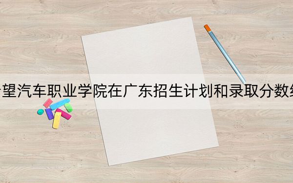 四川希望汽車職業(yè)學(xué)院在廣東招生計(jì)劃和錄取分?jǐn)?shù)線是多少,?2025廣東考生參考