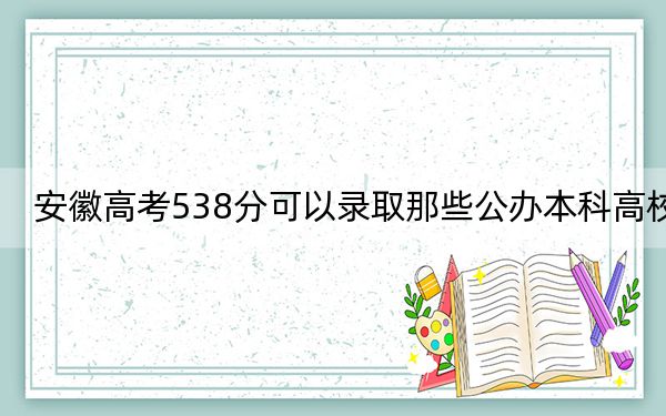 安徽高考538分可以錄取那些公辦本科高校？（附帶2022-2024年538錄取名單）