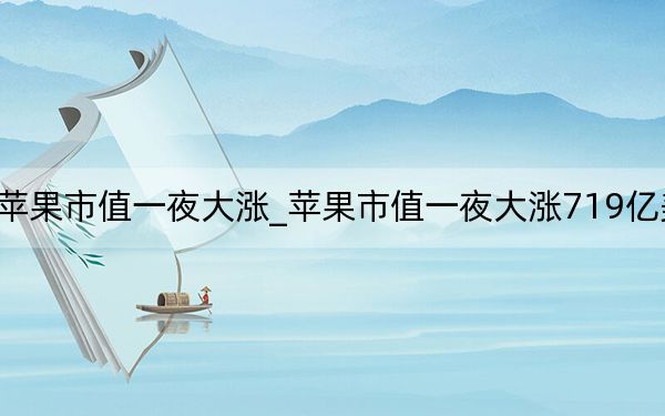 蘋果市值一夜大漲_蘋果市值一夜大漲719億美元