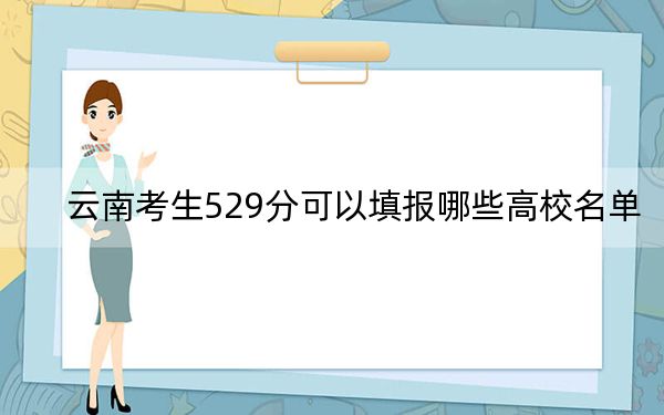 云南考生529分可以填報哪些高校名單,?