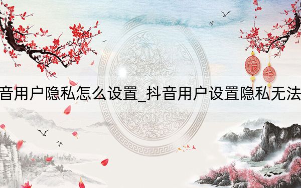 抖音用戶隱私怎么設(shè)置_抖音用戶設(shè)置隱私無法查看